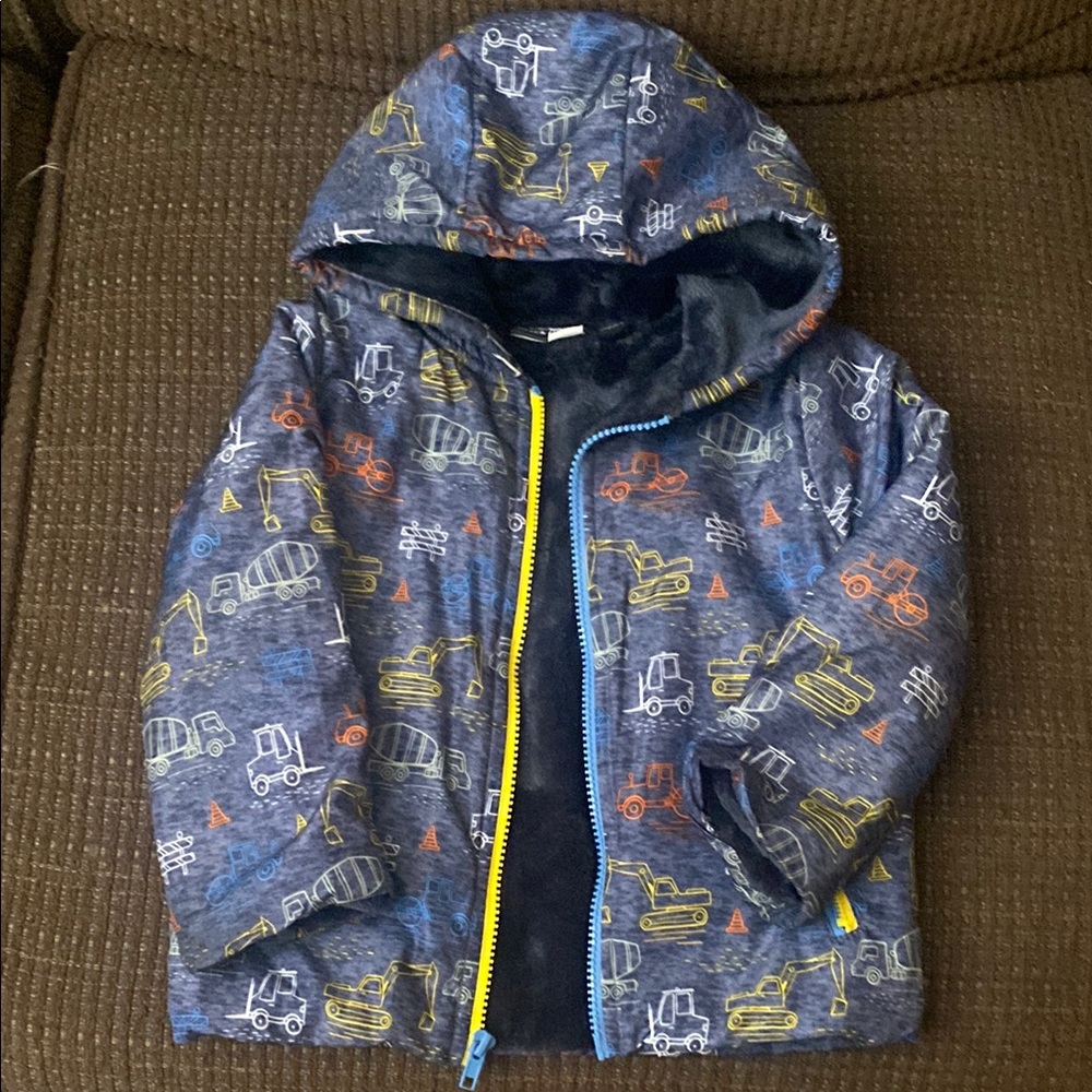 Kids' Blue Construction Print Jacket